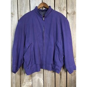 VERRI Men's Silk Blend Zip Jacket Purple | EU 54‎ L | Made in Italy Luxury